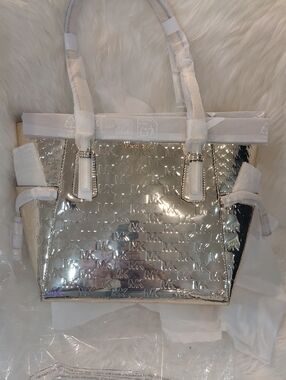 Michael Kors Gold Logo Embossed Tote Bag